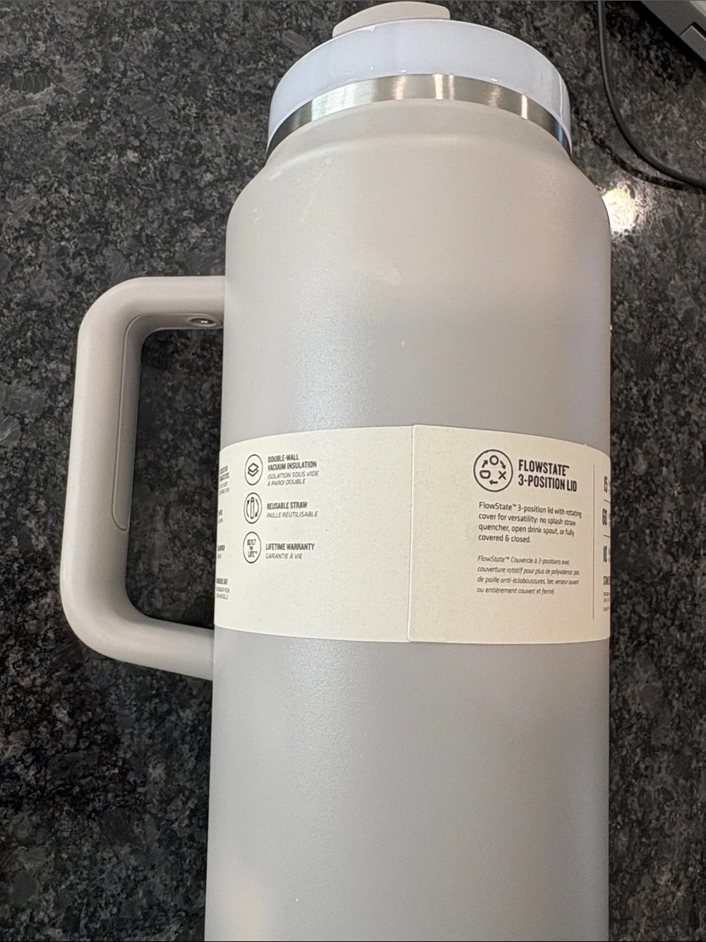 Stanley Beige Quencher H2O Tumbler with Handle and Straw - Picture 2 of 5